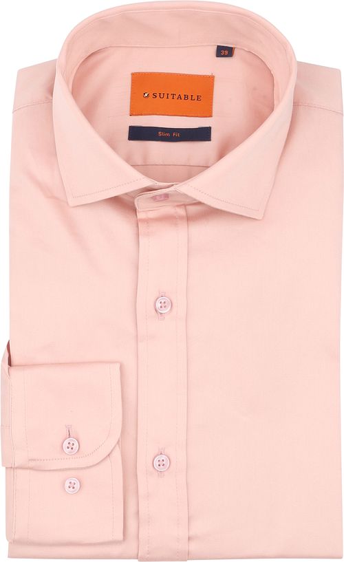 Suitable Satin Stretch Hemd Rosa Product