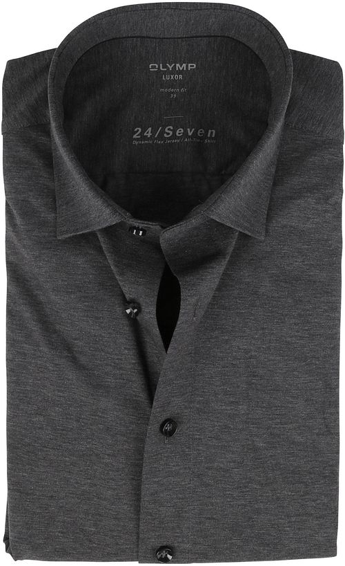 OLYMP Luxor Stretch Jersey Skjorte 24Seven Antrasitt Product