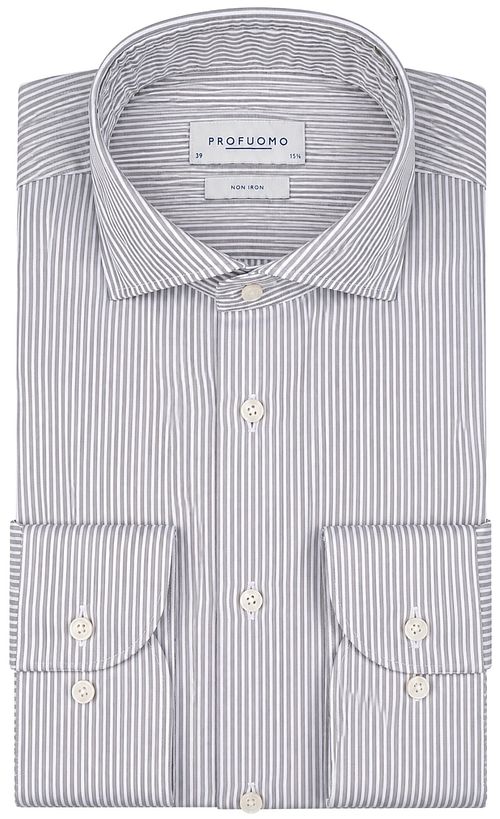 Profuomo Twill Shirt Stripes Green