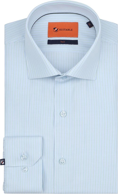 Suitable Koszula twill w paski jasnoniebieska Product