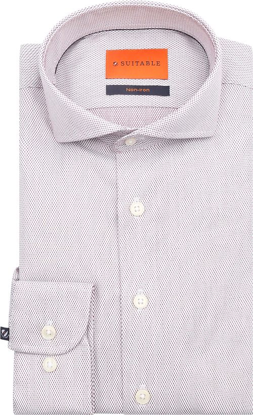 Suitable Skjorte Jacquard Luxe Rød Product