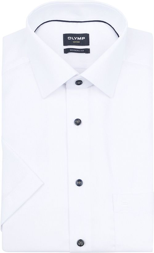 Olymp Luxor Short Sleeve Skjorta Structure Vit Product