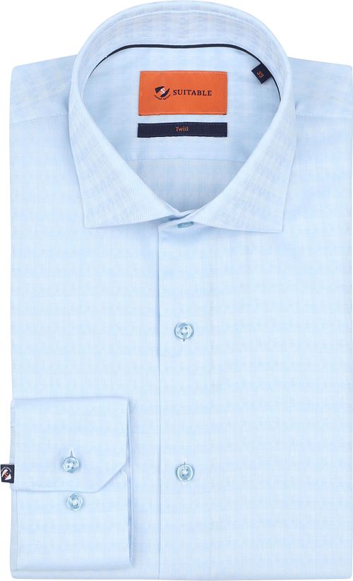 Suitable Camisa de sarga con estampado azul claro Product