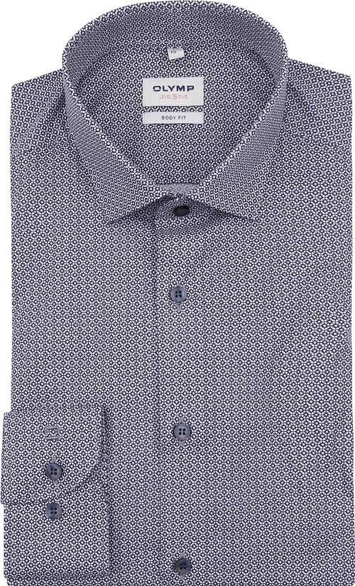 Camisa OLYMP Level 5 con estampado azul Product