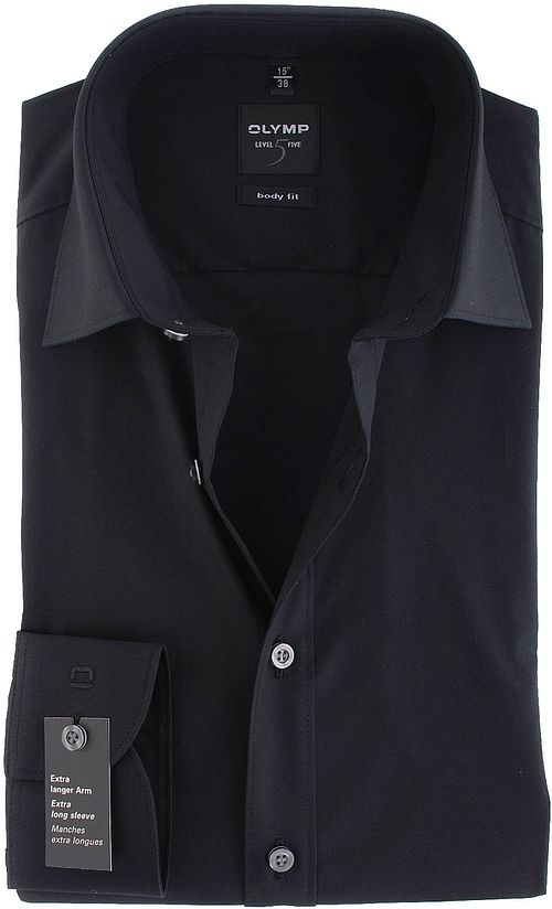 OLYMP Nivå Fem Skjorte Ekstra Lang Ermer Kropps-passform Svart Product