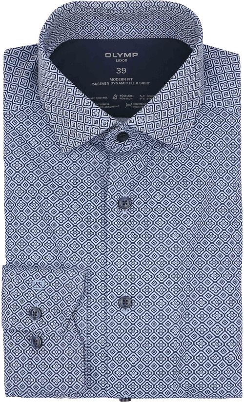 OLYMP Luxor Chemise 24/Seven Imprimé Bleu Product