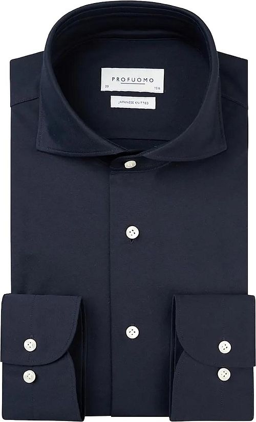 Profuomo Chemise Japanese Knitted Bleu Foncé Product