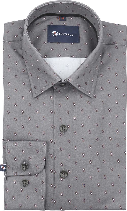 Suitable Overhemd Paisley Antraciet Product