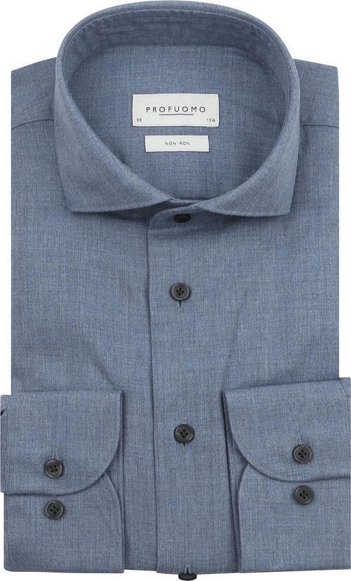 Profuomo Hemd Peached Twill Flanell Blau Product