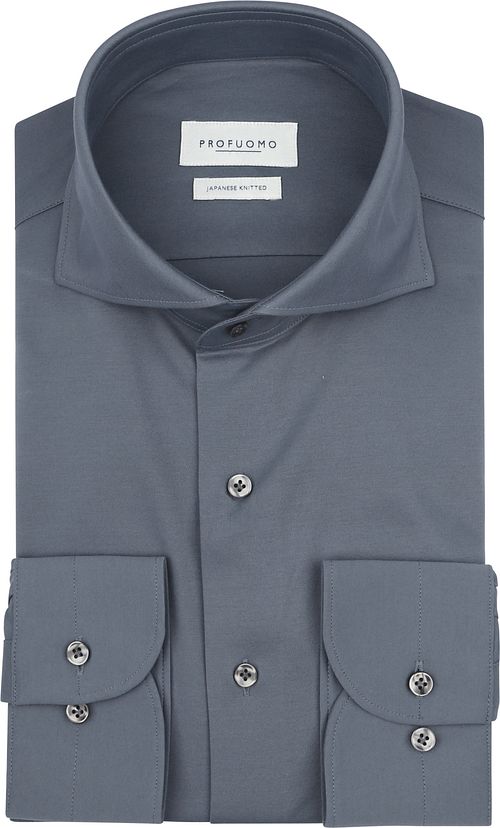 Profuomo Japanese Knitted Shirt Denim Blue Product