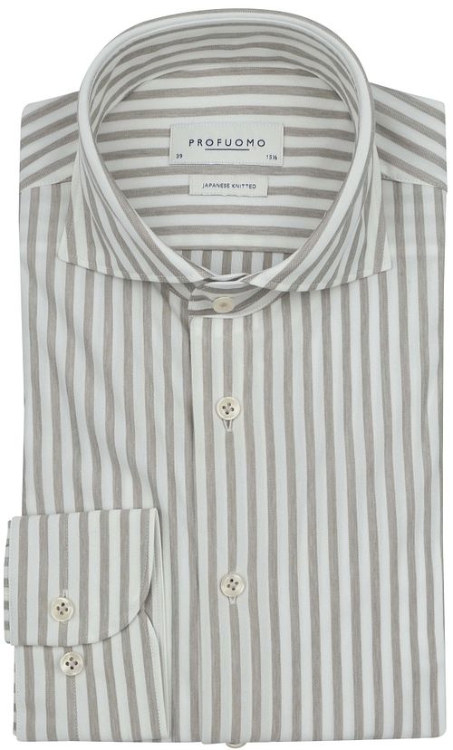 Profuomo Japanskt Stickat Skjorta Randig Beige Product