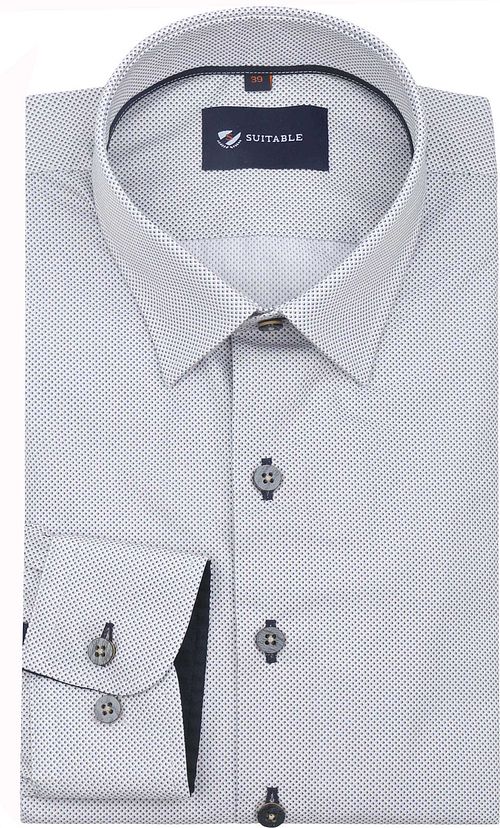 Suitable Hemd Print Sand Navy Product