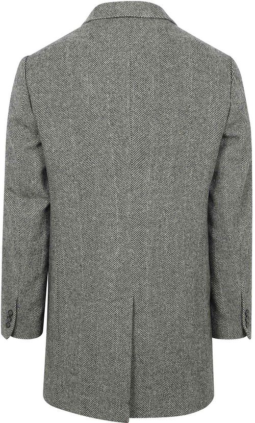 Suitable Frakke Uld Pepita Pepper Grey Product / Achterkant