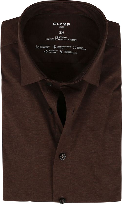 OLYMP Chemise Luxor Coupe Moderne Marron Foncé Product