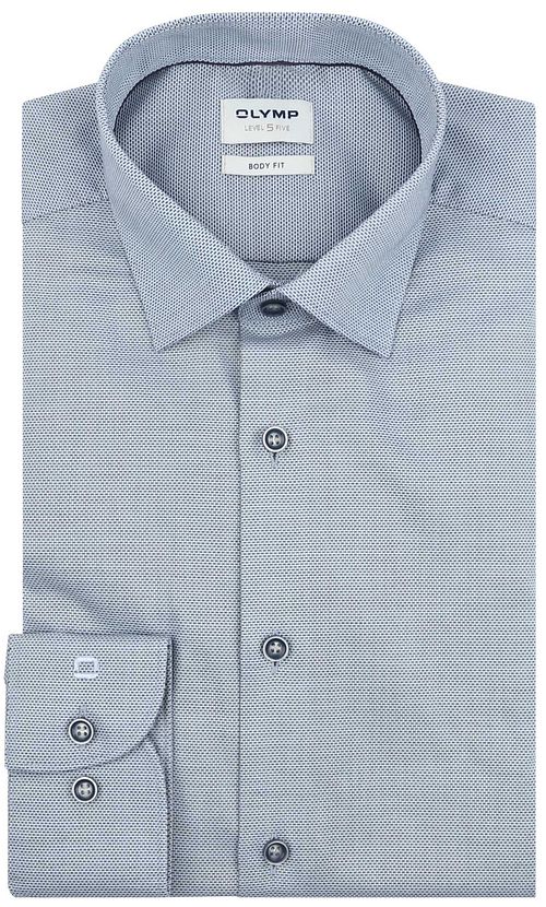 OLYMP Level Five Overhemd Extra Lange Mouwen Structure Blauw Product