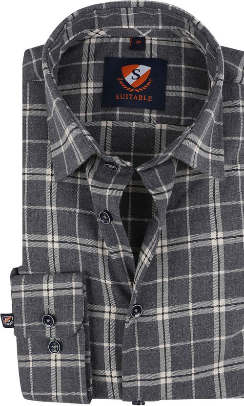 Suitable Chemise Smart à Carreaux Gris Product