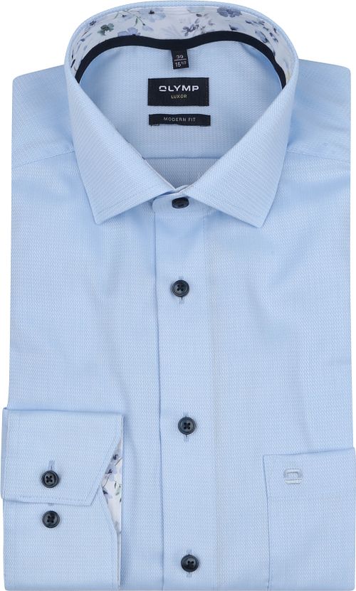 Olymp Chemise Luxor Bleu Clair Structure Product