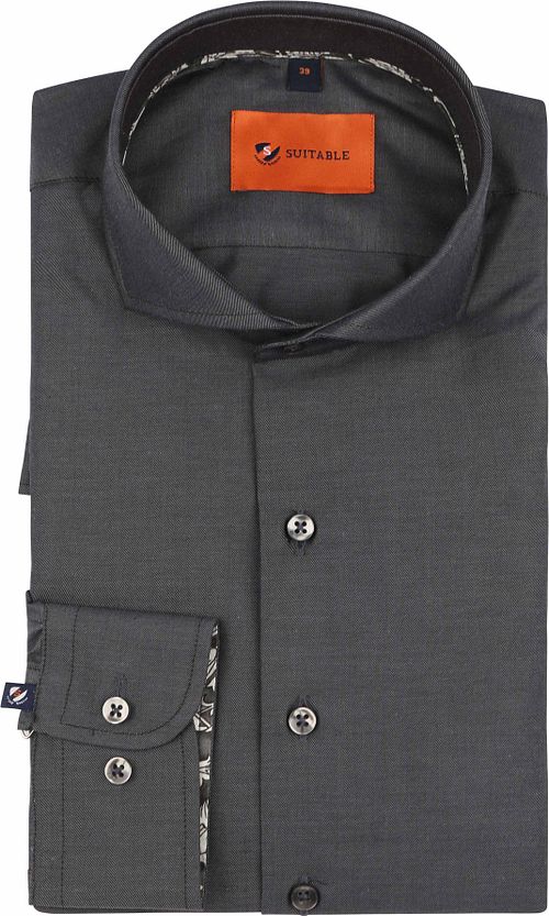 Suitable Twill Overhemd Antraciet Product