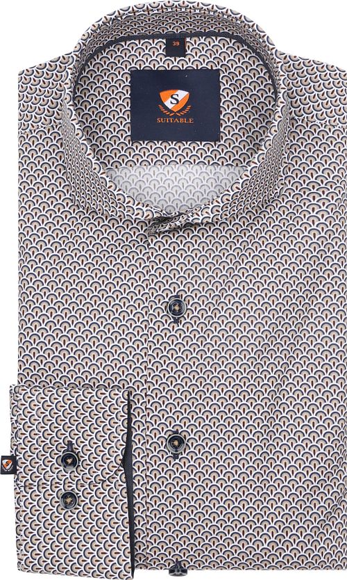 Camicia Suitable in twill stampa beige Product
