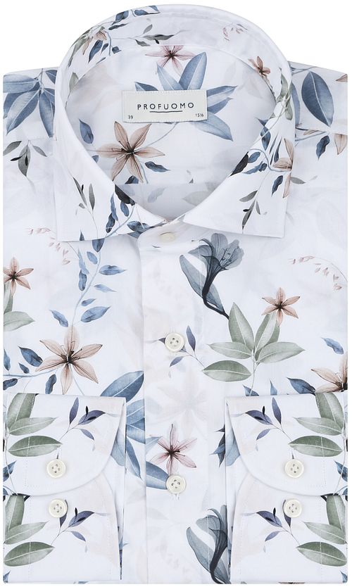 Profuomo Skjorta Blommönster Vit Product