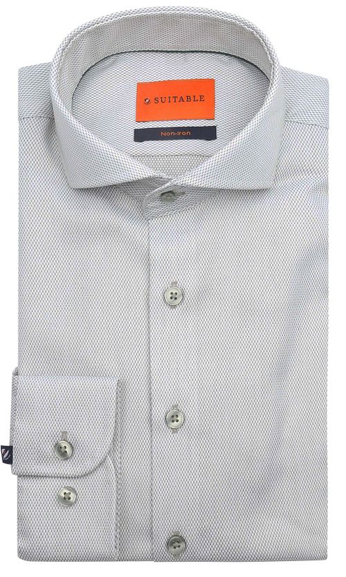 Suitable Overhemd Jacquard Luxe Groen Product