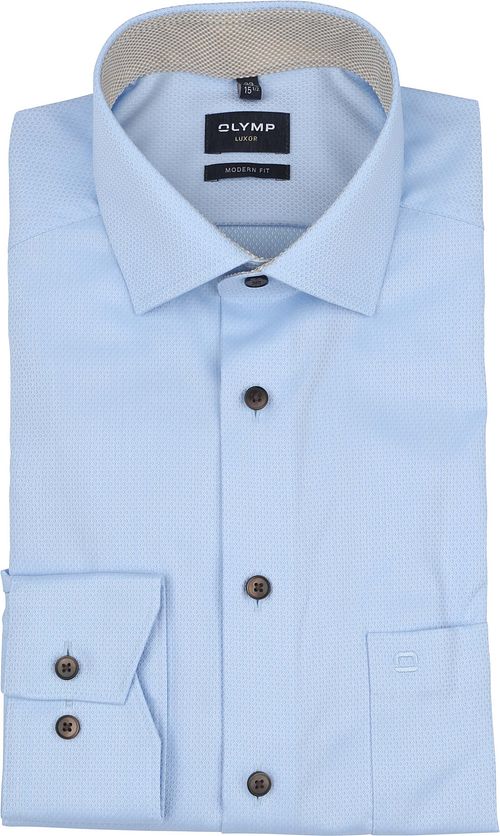 Olymp Luxor Shirt Diamond Structure Light Blue Product