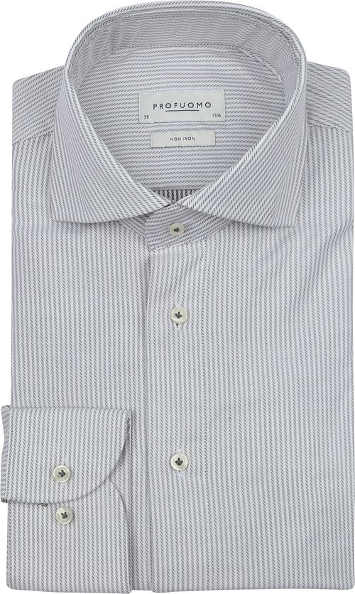 Profuomo Twill Hemd Streep Groen Product