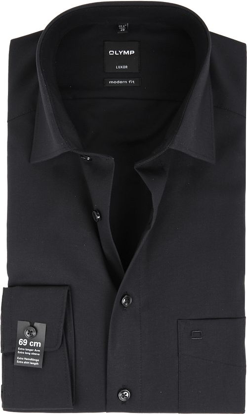 Camisa OLYMP Luxor de manga extra larga en negro Product