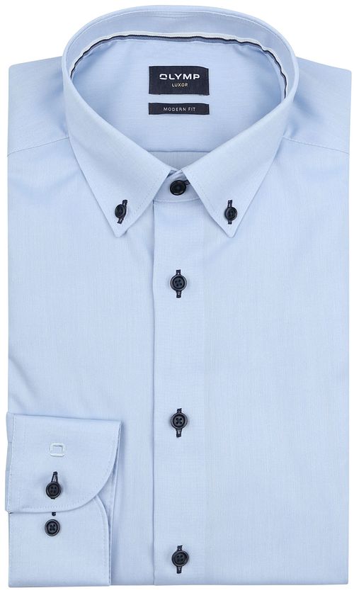 Olymp Luxor Shirt Contrast Buttons Light Blue Product