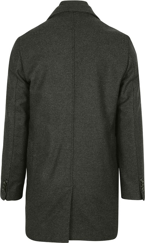 Suitable K150 Coat Wool Blend Plaid Dark Green Product / Achterkant