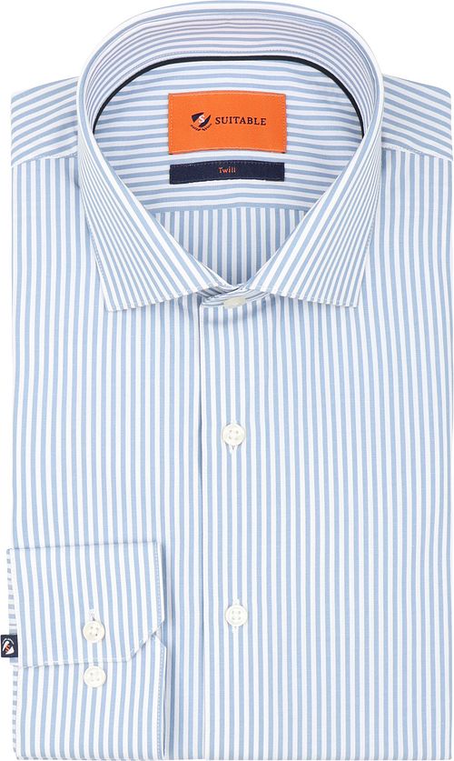 Suitable Twill Skjorta Randig Blå Product