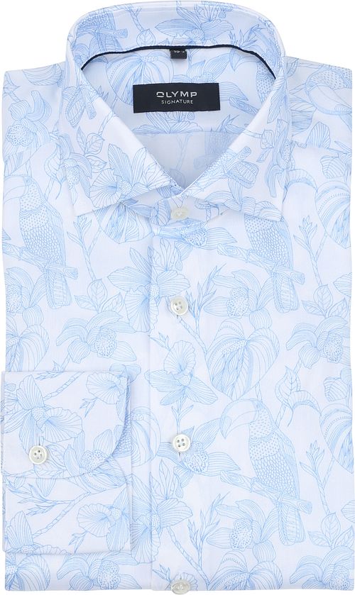 Camisa OLYMP Signature Twill con estampado en azul claro Product