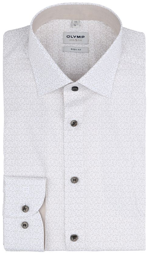 OLYMP Skjorta Nivå 5 Tryck Ljusbeige Product