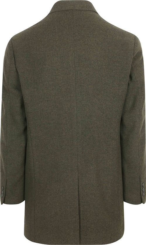 Suitable Manteau Mix Laine Twill Vert Foncé Product / Achterkant