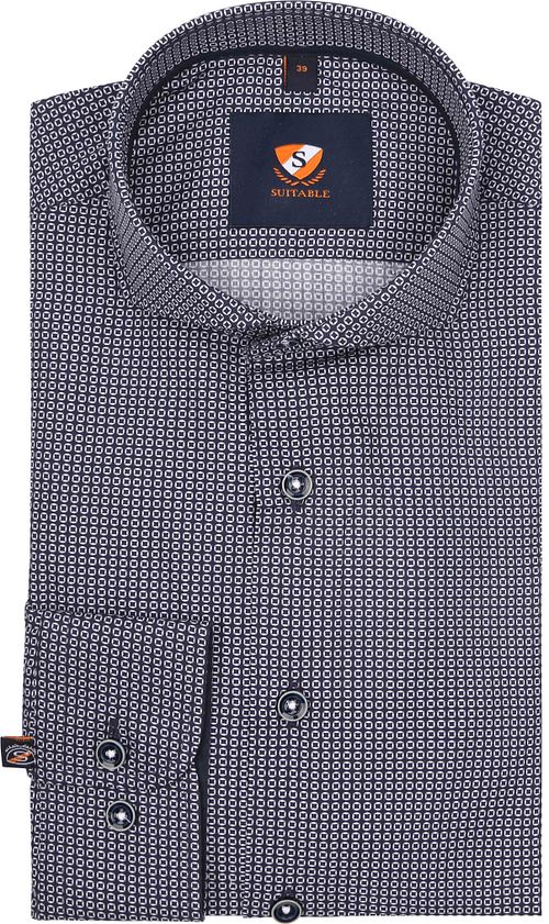 Camisa Suitable de twill con estampado en azul marino Product