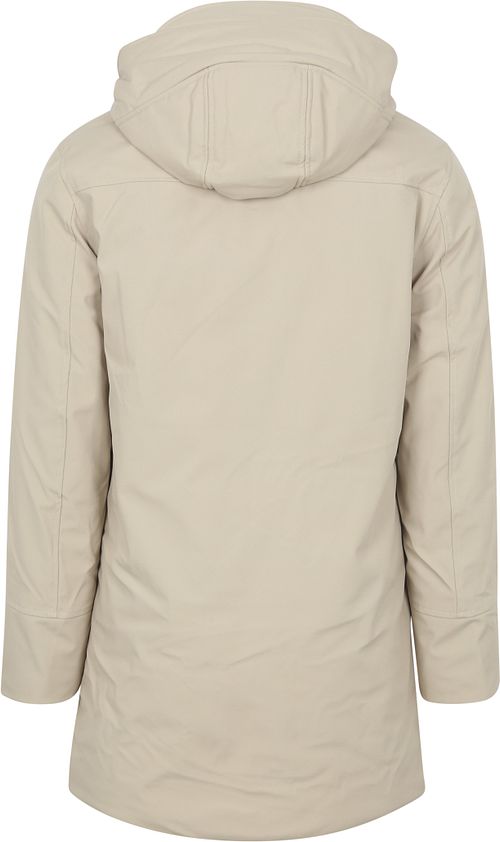 KnowledgeCotton Apparel Climate Shell Jas Ecru Product / Achterkant