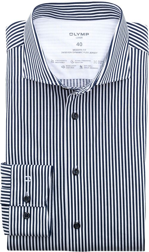 Olymp Luxor Overhemd Strepen Navy Product