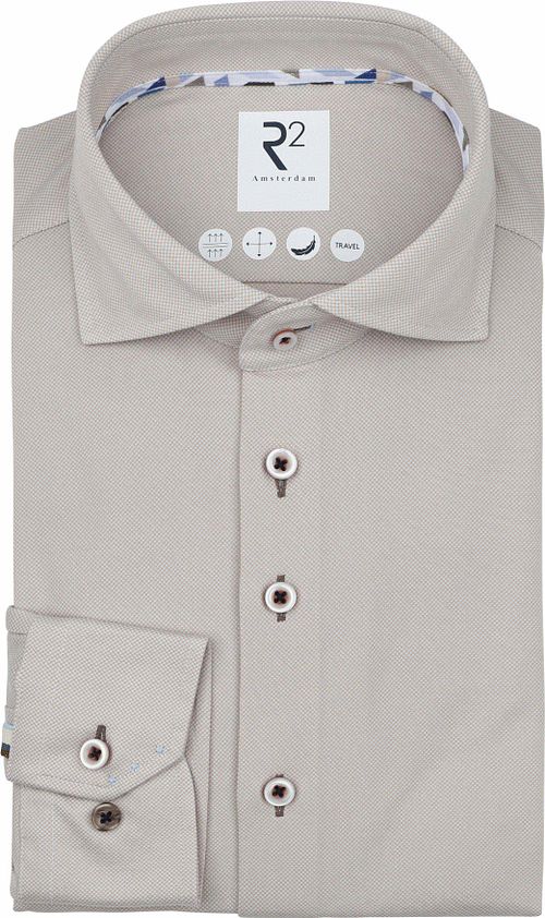 R2 Hemd Technical Knitted Dobby Beige Product