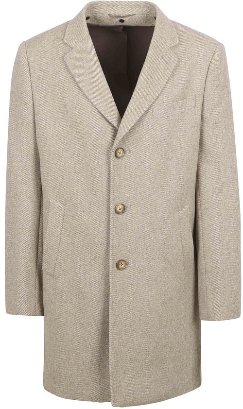 Suitable Coat Wol Twill Sand Product