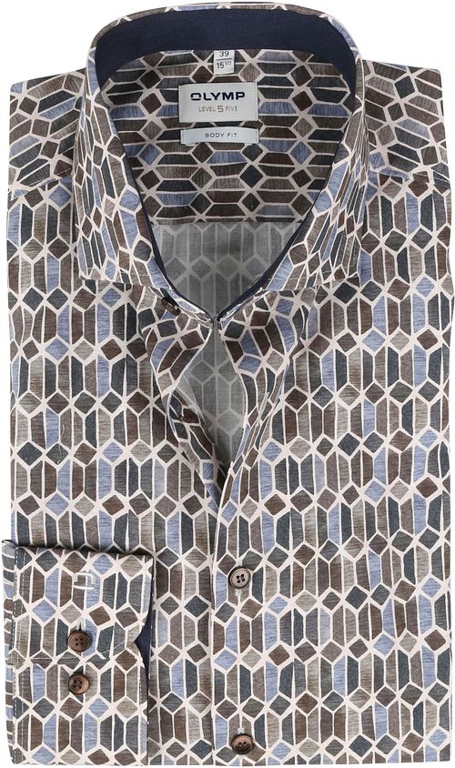 Camisa OLYMP Level Five con estampado natural Product