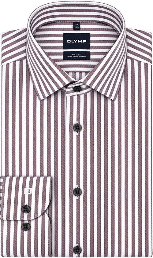 OLYMP Shirt Level 5 Luxury Stripe Bordeaux