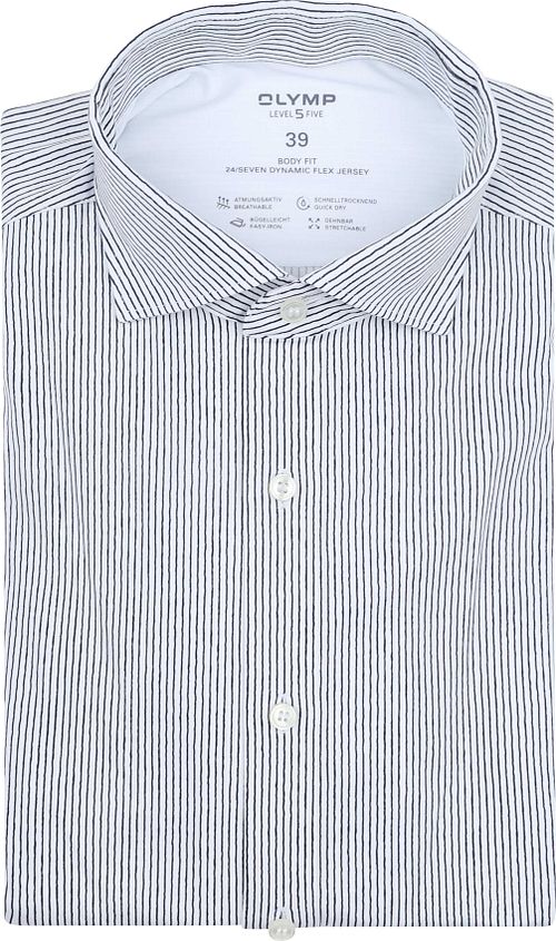 OLYMP Overhemd Level 5 24/Seven Penstripe Blauw Product
