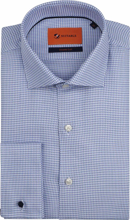 Camicia Suitable con doppio polsino stampata blu Product