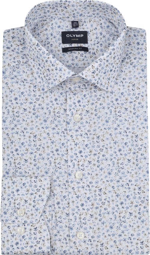 Olymp Luxor Overhemd Bloem Blauw Product