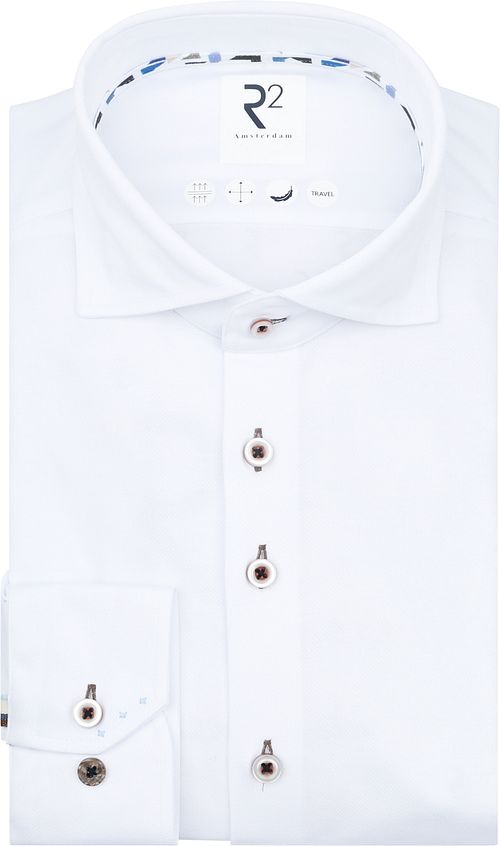 R2 Shirt Technical Knitted Dobby White Product