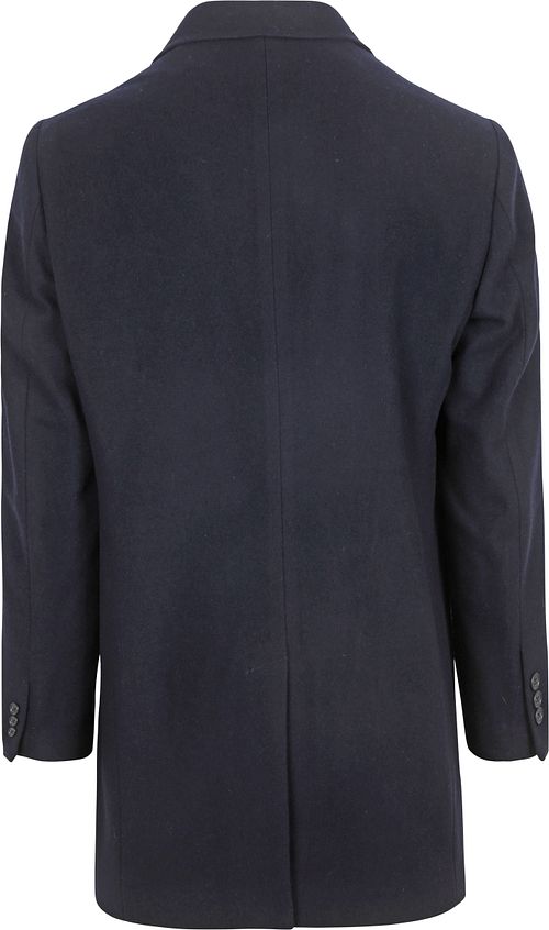 Suitable płaszcz wełniany z diagonalu twill w kolorze granatowym Product / Achterkant