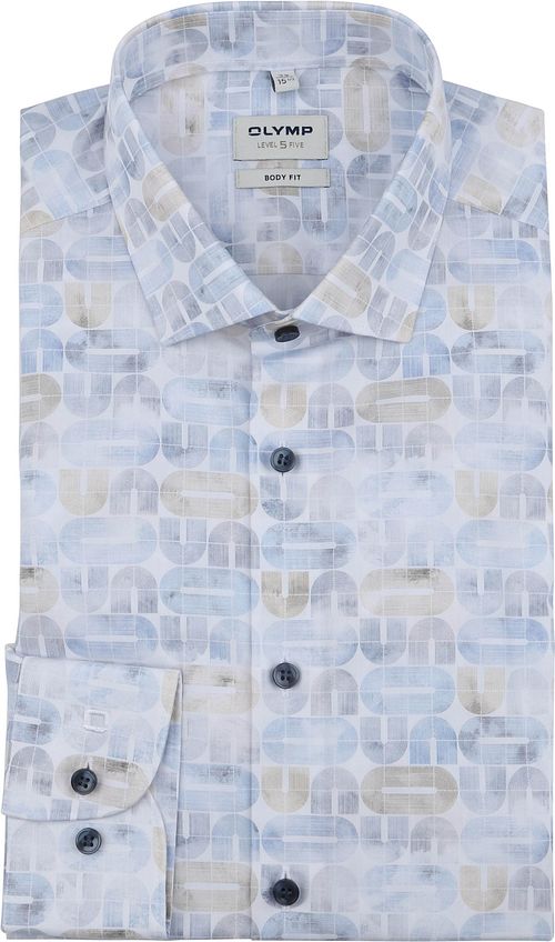 OLYMP Level 5 koszula stretch z printem, extra długi rękaw, jasnoniebieska Product