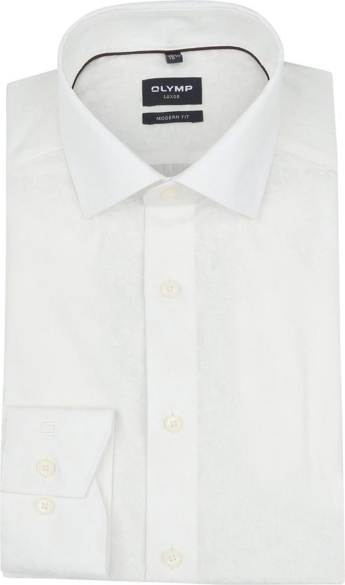 Olymp Luxor Skjorte Blomst Ton-Sur-Ton Off White Product