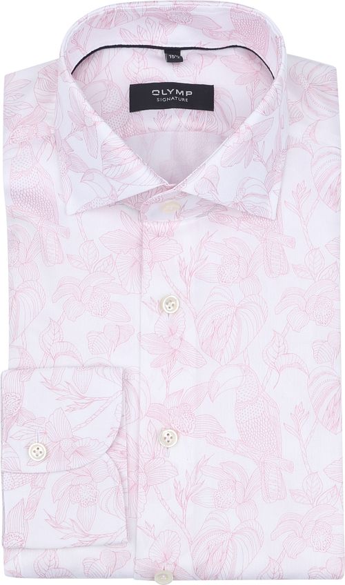 Olymp Signature Twill Shirt Print Light Pink Product