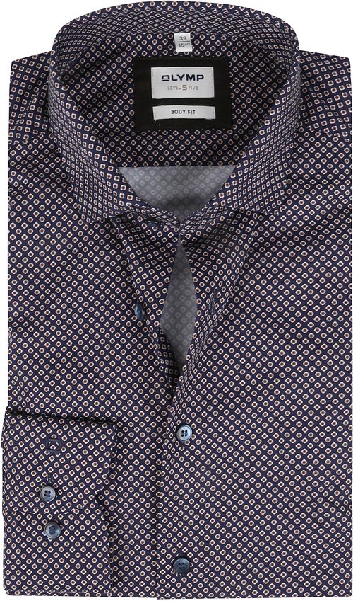 OLYMP Chemise Level 5 Impression Bleu Foncé Product